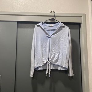 blue long sleeve top